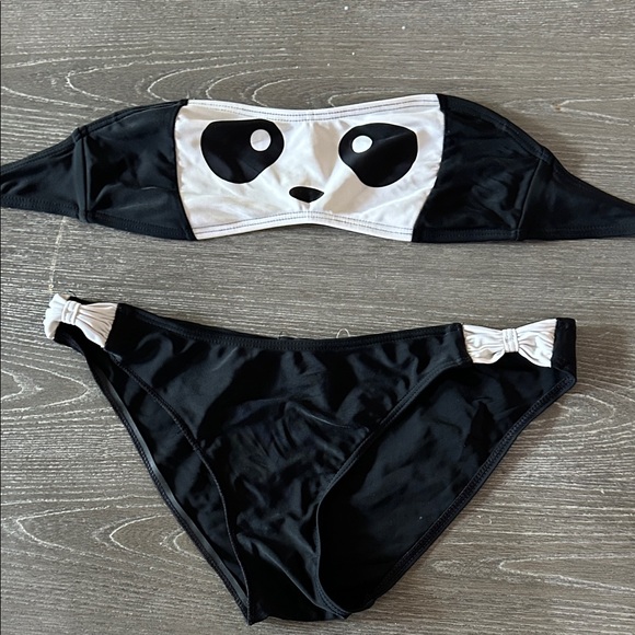 Lovesick Panda Kids Swim Set - Black and White - Picture 1 of 6